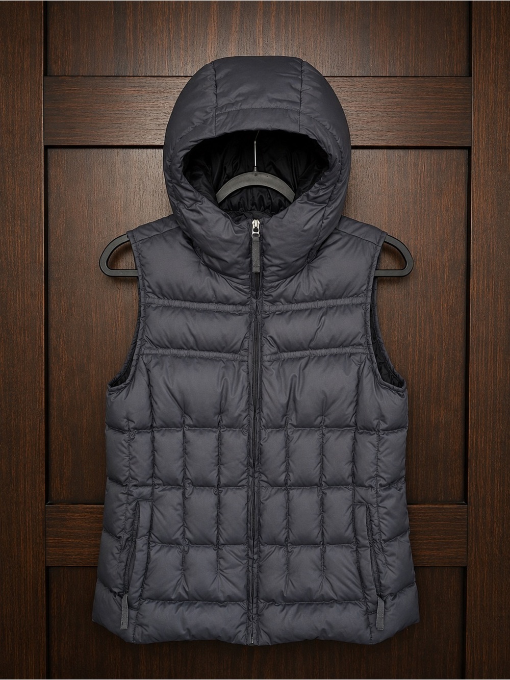 Prana Quilted Hooded Puffer Vest - Charcoal